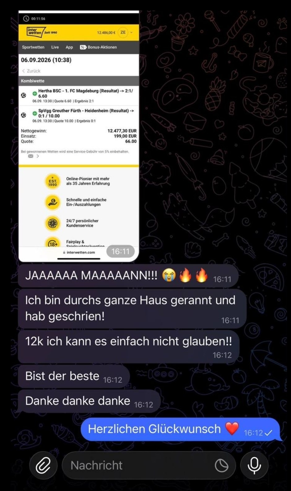 Interwetten Gewinnbild: 12.477 € aus 199 € Einsatz